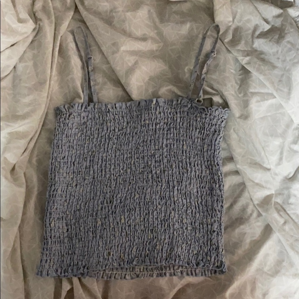 Blue cropped brandy tank